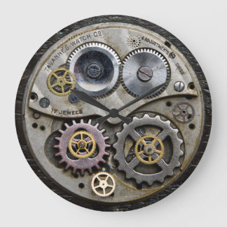 SteamPunk Wall Clock, Metal Clock, Acrylic Clock Große Wanduhr