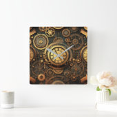 Steampunk-Wall-Uhr Quadratische Wanduhr (Zuhause)