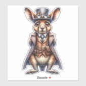 Steampunk Wallaby Transparent Sticker (Blatt)