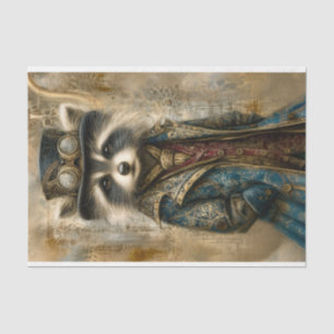 Steampunk Waschbär im Mantel Porträt DS4L Decoupag Seidenpapier