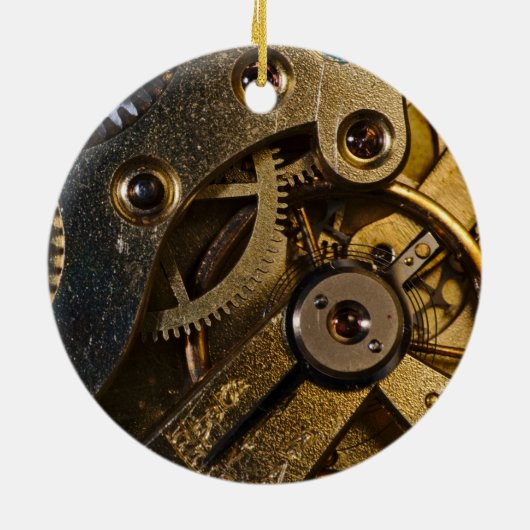 Steampunk Watch Mechanism Keramik Ornament (Hinten)