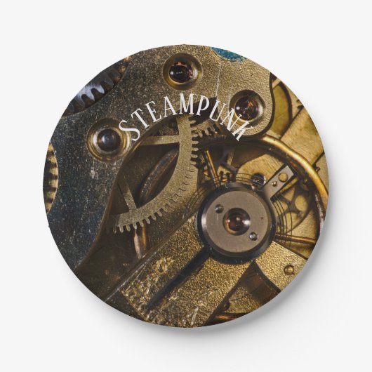 Steampunk Watch Mechanism Pappteller (Vorderseite)
