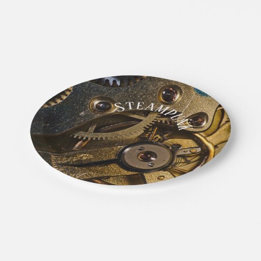Steampunk Watch Mechanism Pappteller (Schrägansicht)