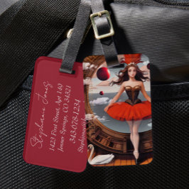 Steampunk Watercolor Ballerina Backpack Gepäckanhänger