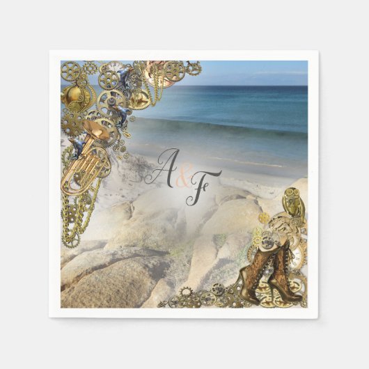 Steampunk Wedding by Sea Napkins Serviette (Vorderseite)