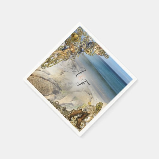 Steampunk Wedding by Sea Napkins Serviette (Ecke)