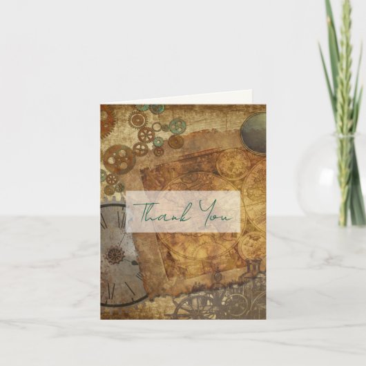 Steampunk Wedding danke Ihnen Message Cards (Vorderseite)