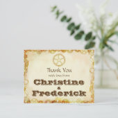 Steampunk Wedding, danke Postcard. Postkarte (Stehend Vorderseite)