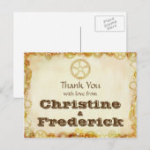 Steampunk Wedding, danke Postcard. Postkarte (Vorne/Hinten)