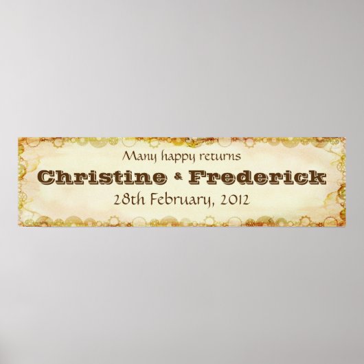 Steampunk Wedding, dekoratives horizontales Banner Poster (Vorne)