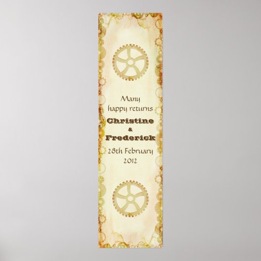 Steampunk Wedding, dekoratives vertikales Banner Poster (Vorne)