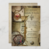 Steampunk Wedding Einladung (Vorne/Hinten)