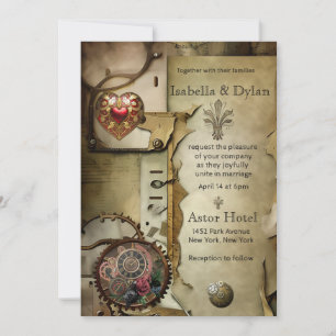 Steampunk Wedding Einladung