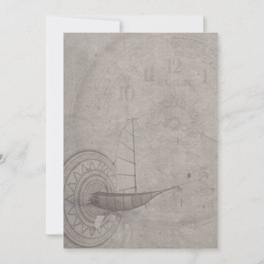 Steampunk Wedding Einladung (Rückseite)