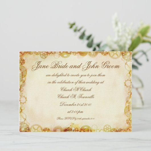 Steampunk Wedding, Einladung (Stehend Vorderseite)
