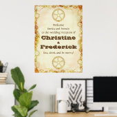 Steampunk Wedding, Empfang Begrüßungspposter Poster (Heimbüro)