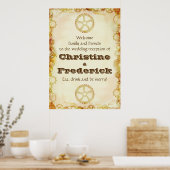 Steampunk Wedding, Empfang Begrüßungspposter Poster (Küche)