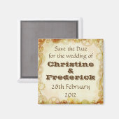 Steampunk Wedding, Quadrat speichern Sie den Datum Magnet (Vorderseite/Rückseite)