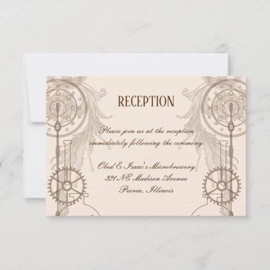 Steampunk Wedding Reception Einladung (Vorderseite)