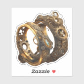 Steampunk Wedding Rings Aufkleber (Blatt)