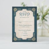 Steampunk Wedding RSVP Karte (Stehend Vorderseite)