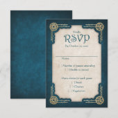 Steampunk Wedding RSVP Karte (Vorne/Hinten)