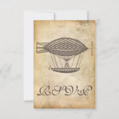 Steampunk Wedding RSVP Viktorianisch Airship (Rückseite)
