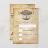 Steampunk Wedding RSVP Viktorianisch Airship (Vorne/Hinten)