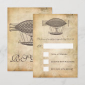 Steampunk Wedding RSVP Viktorianisch Airship Karte (Vorne/Hinten)