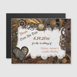 Steampunk Wedding Save the Date Magnetic Card Magneteinladung