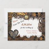 Steampunk Wedding Save the Date Magnetic Card Magneteinladung (Vorderseite)