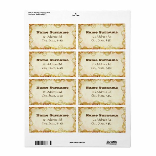 Steampunk Wedding, Versandaufkleber (Vorne)