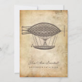 Steampunk Wedding Viktorianisch Airship Einladung (Rückseite)