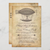 Steampunk Wedding Viktorianisch Airship Einladung (Vorne/Hinten)