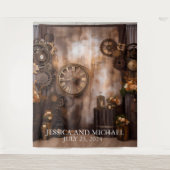 Steampunk Wedding Viktorianischer industrieller Hi Wandteppich (Vorderseite)