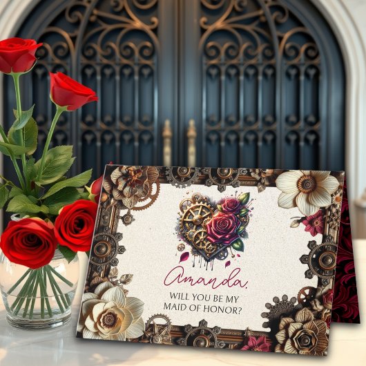 Steampunk Wedding | Wirst du meine Trauzeugin sein Karte