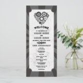 Steampunk Wedding Zeremony Heart Cogs Retro Programm (Stehend Vorderseite)