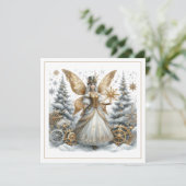 Steampunk-Weihnachten – Goldene Fee im schneebedec (Stehend Vorderseite)