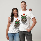 Steampunk-Weihnachts-Eule: Messing & Smaragd E T-Shirt (Unisex)