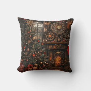 Steampunk-Weihnachts-Kissenhülle Kissen