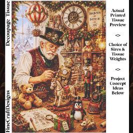 Steampunk-Weihnachts-Spielzeugwerkstatt FV4 Decoup Seidenpapier