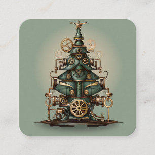 Steampunk-Weihnachtsbaum im Vintage-Retro-Stil Begleitkarte