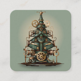 Steampunk Weihnachtsbaum Vintag Retro Style Begleitkarte