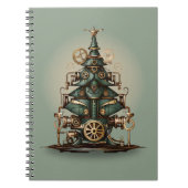Steampunk Weihnachtsbaum Vintag Retro Style Notizblock (Vorderseite)