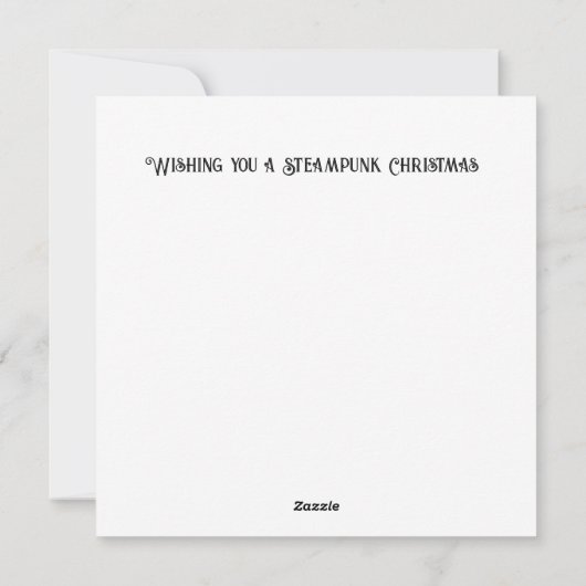Steampunk Weihnachtsbäver anpassbar Feiertagskarte (Rückseite)