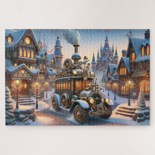 Steampunk-Weihnachtsbus-Puzzle Puzzle