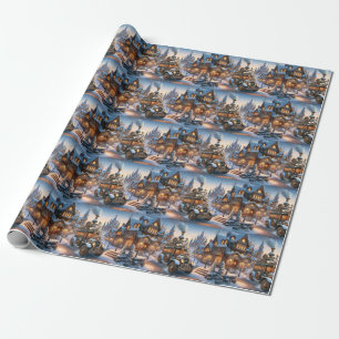 Steampunk-Weihnachtsbus-Verpackungspapier Geschenkpapier
