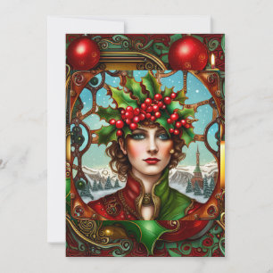 Steampunk-Weihnachtself Feiertagskarte