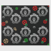 Steampunk Weihnachtsgeschenk Wrap Geschenkpapier (Flach)