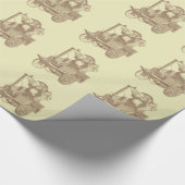 steampunk Weihnachtsmann auf Dampf-Motor Geschenkpapier (Ecke)
